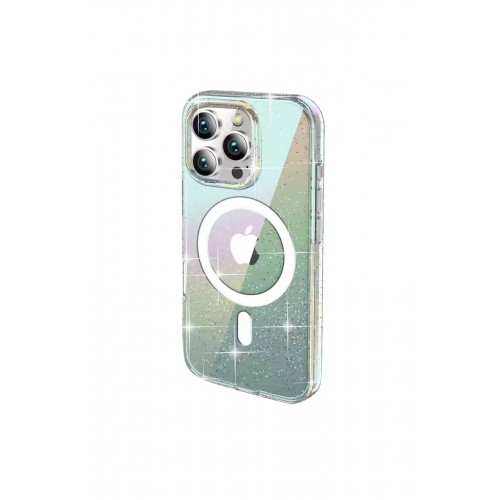 Joko iPhone 15 Pro Rasasi Simli Magsafe Kapak - Şeffaf Joko iPhone 15 Pro Rasasi Simli Magsafe Kapak - Şeffaf