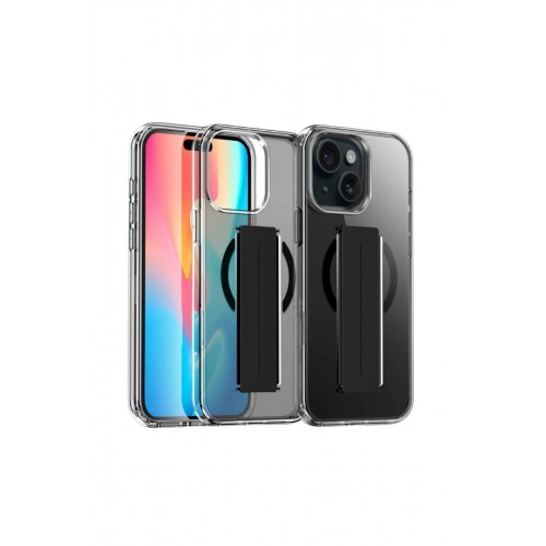 Joko iPhone 15 Kılıf Alfa Magsafe Standlı Kapak - Siyah