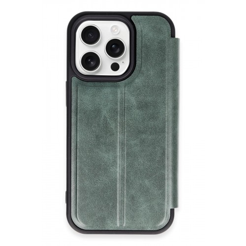 Newface iPhone 14 Pro Max Kılıf Flip Cover - Koyu Yeşil Newface iPhone 14 Pro Max Kılıf Flip Cover - Koyu Yeşil