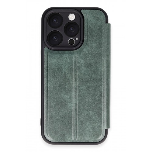 Newface iPhone 16 Pro Max Kılıf Flip Cover - Koyu Yeşil Newface iPhone 16 Pro Max Kılıf Flip Cover - Koyu Yeşil
