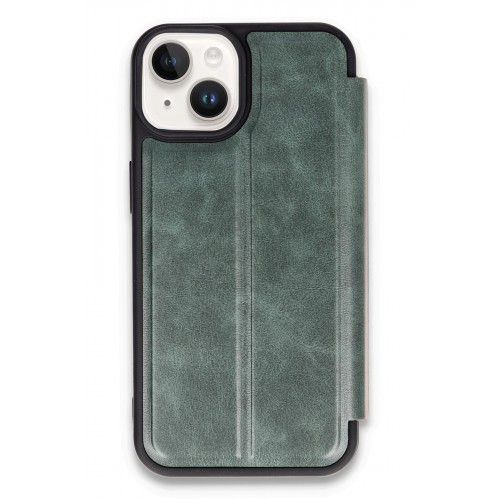 Newface iPhone 13 Kılıf Flip Cover - Koyu Yeşil Newface iPhone 13 Kılıf Flip Cover - Koyu Yeşil