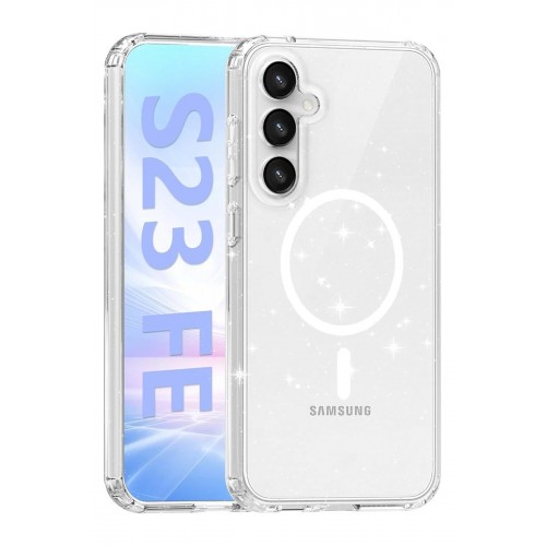 Newface Samsung Galaxy S23 FE Kılıf Glow Magsafe Kapak - Şeffaf Newface Samsung Galaxy S23 FE Kılıf Glow Magsafe Kapak - Şeffaf