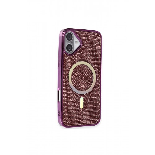 Newface iPhone 16 Kılıf Diamond Magsafe Kapak - Derin Mor Newface iPhone 16 Kılıf Diamond Magsafe Kapak - Derin Mor