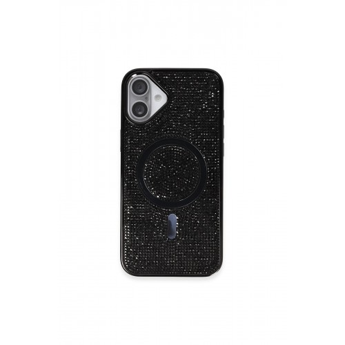Newface iPhone 16 Plus Kılıf Diamond Magsafe Kapak - Siyah
