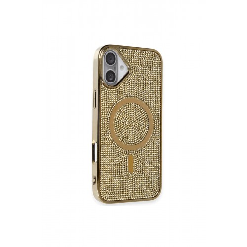 Newface iPhone 16 Plus Kılıf Diamond Magsafe Kapak - Gold Newface iPhone 16 Plus Kılıf Diamond Magsafe Kapak - Gold