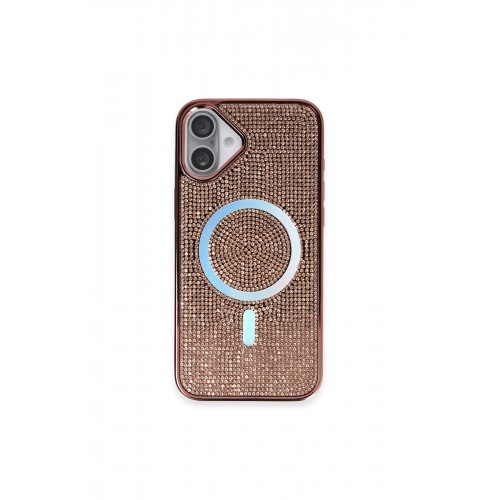 Newface iPhone 16 Plus Kılıf Diamond Magsafe Kapak - Pembe