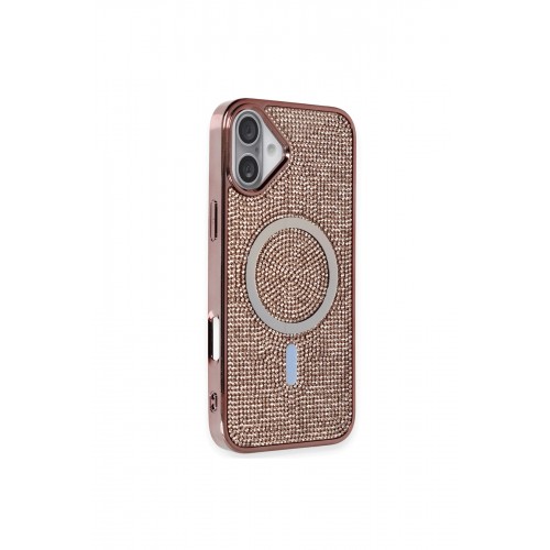 Newface iPhone 16 Plus Kılıf Diamond Magsafe Kapak - Pembe Newface iPhone 16 Plus Kılıf Diamond Magsafe Kapak - Pembe