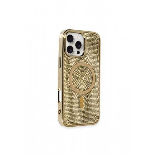Newface iPhone 16 Pro Kılıf Diamond Magsafe Kapak - Gold Newface iPhone 16 Pro Kılıf Diamond Magsafe Kapak - Gold
