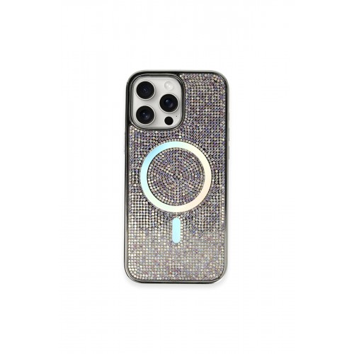 Newface iPhone 16 Pro Kılıf Diamond Magsafe Kapak - Rainbow