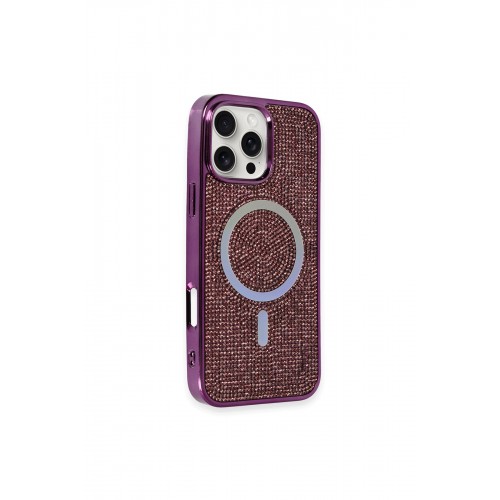 Newface iPhone 16 Pro Kılıf Diamond Magsafe Kapak - Derin Mor Newface iPhone 16 Pro Kılıf Diamond Magsafe Kapak - Derin Mor