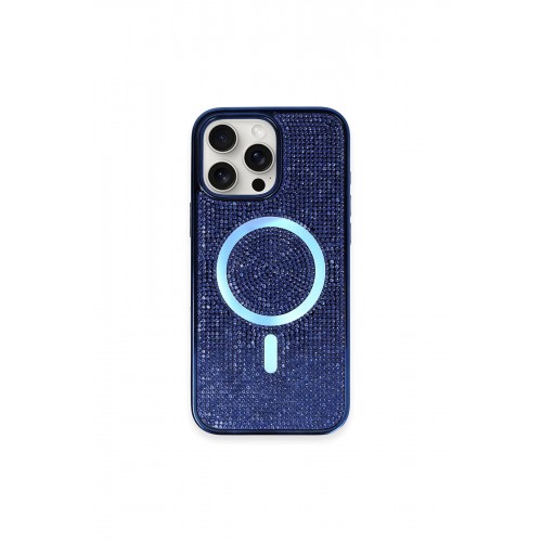 Newface iPhone 16 Pro Kılıf Diamond Magsafe Kapak - Lacivert