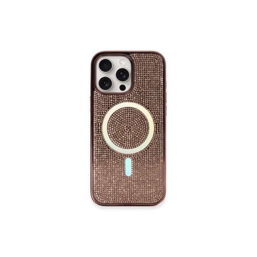 Newface iPhone 16 Pro Kılıf Diamond Magsafe Kapak - Pembe