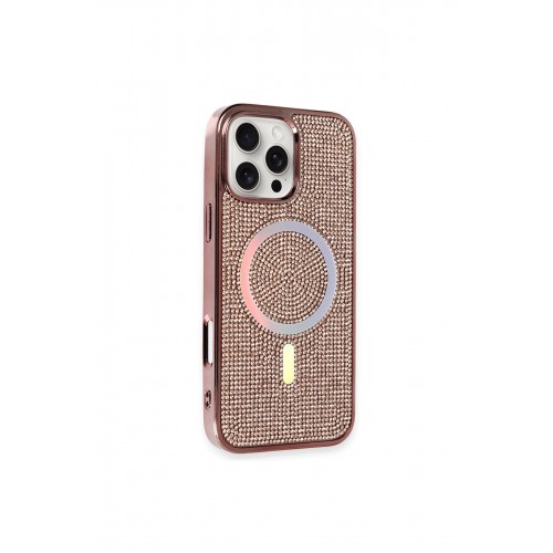 Newface iPhone 16 Pro Kılıf Diamond Magsafe Kapak - Pembe Newface iPhone 16 Pro Kılıf Diamond Magsafe Kapak - Pembe