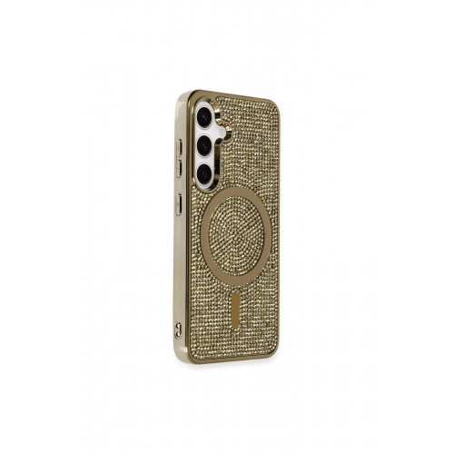 Newface Samsung Galaxy S24 Kılıf Diamond Magsafe Kapak - Gold Newface Samsung Galaxy S24 Kılıf Diamond Magsafe Kapak - Gold