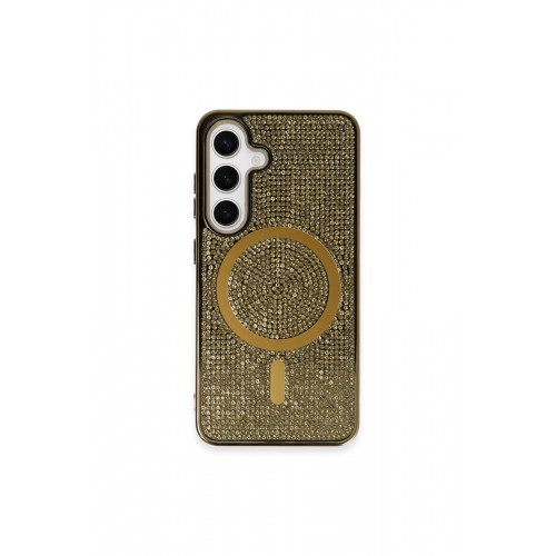 Newface Samsung Galaxy S24 Kılıf Diamond Magsafe Kapak - Gold Newface Samsung Galaxy S24 Kılıf Diamond Magsafe Kapak - Gold