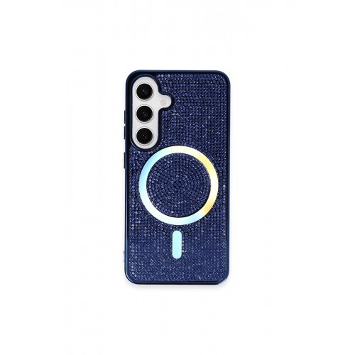 Newface Samsung Galaxy S24 Kılıf Diamond Magsafe Kapak - Lacivert