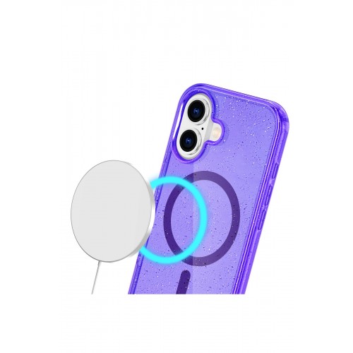 Newface iPhone 16 Plus Kılıf Glow Magsafe Kapak - Mor Newface iPhone 16 Plus Kılıf Glow Magsafe Kapak - Mor