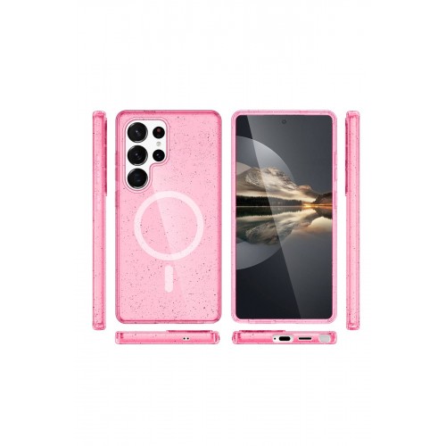 Newface Samsung Galaxy S24 Ultra Kılıf Glow Magsafe Kapak - Pembe Newface Samsung Galaxy S24 Ultra Kılıf Glow Magsafe Kapak - Pembe