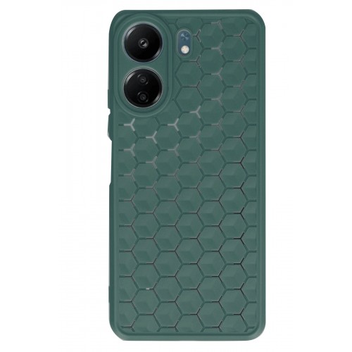 Newface Xiaomi Redmi 13C Kılıf Petek Silikon Kapak - Koyu Yeşil Newface Xiaomi Redmi 13C Kılıf Petek Silikon Kapak - Koyu Yeşil