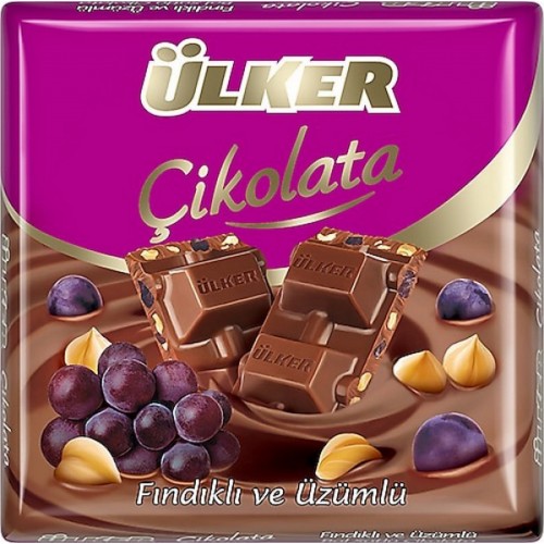 Ülker Fındıklı Ve Üzümlü Çikolata (60 gr x 6 Adet) Ülker Fındıklı Ve Üzümlü Çikolata (60 gr x 6 Adet)