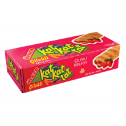 Ülker Katkat Tat Çilekli Milföy (28 gr x 24 Adet) Ülker Katkat Tat Çilekli Milföy (28 gr x 24 Adet)