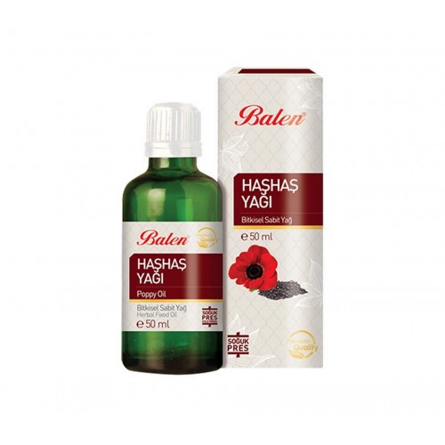 Balen Haşhaş Yağı 50 Ml | Omega-6 Ve Omega-9 Yağ Asitleri, Vitaminler Ve Mineraller İçeren Doğal Yağ