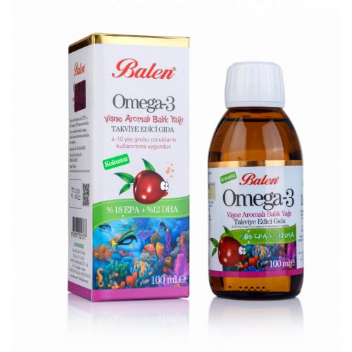 Omega-3 Vişne Aromalı * 100 ML | Kalp Sağlığını Destekleyici Takviye Gıda