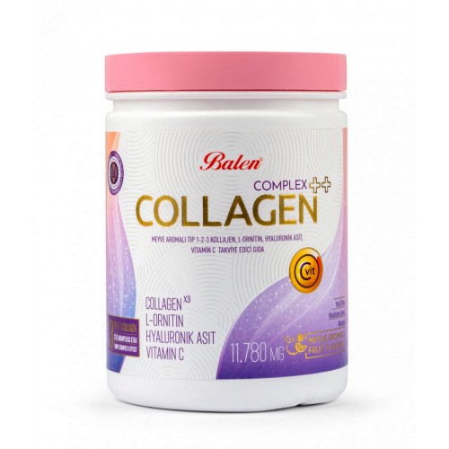 COLLAGEN COMPLEX    MEYVE AROMALI TİP 1,2,3 KOLAJEN , L-ORNİTİN, HYALURONİK ASİT, VİTAMİN C | Cildinizin Elastikliğini Artıran Takviye Edici Gıda