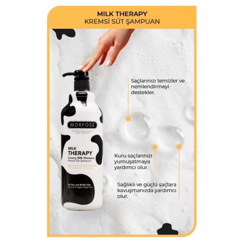 Morfose Saç Dökülmesi Karşıtı, Besleyici Ve Onarıcı Milk Therapy Şampuan 1000 ml Morfose Saç Dökülmesi Karşıtı, Besleyici Ve Onarıcı Milk Therapy Şampuan 1000 ml