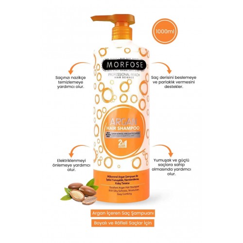 Morfose Argan Yağlı Şampuan 1000 ml Morfose Argan Yağlı Şampuan 1000 ml