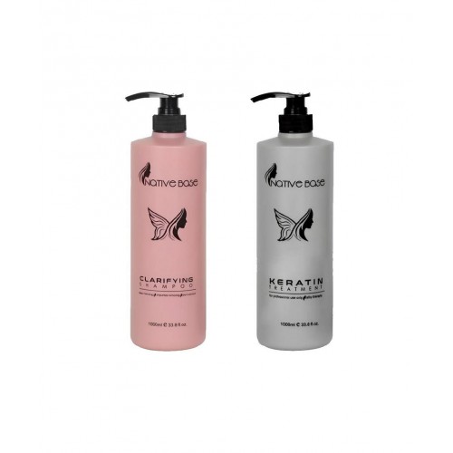 Native Base Clarifying Shampoo Keratin Treatment 1000ml Set Native Base Clarifying Shampoo Keratin Treatment 1000ml Set