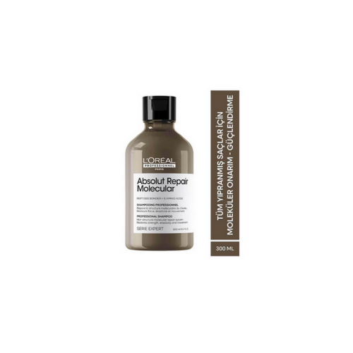 Loreal Serie Expert Absolut Repair Molecular Tüm Yıpranmış Saçlar Için Arındırıcı Şampuan 300 ml Loreal Serie Expert Absolut Repair Molecular Tüm Yıpranmış Saçlar Için Arındırıcı Şampuan 300 ml