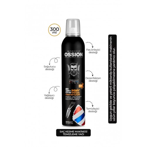 Ossion Premium Barber Line Saç Kesme Makinası Temizleme Yağı 300 ml Ossion Premium Barber Line Saç Kesme Makinası Temizleme Yağı 300 ml