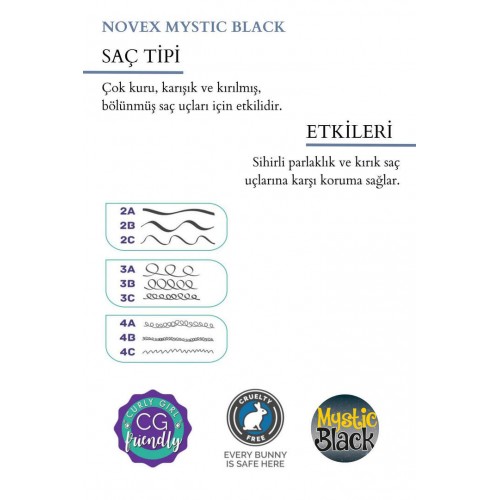 NOVEX MYSTIC BLACK Hasar Görmüş Saçlar için Saç Maskesi 400g NOVEX MYSTIC BLACK Hasar Görmüş Saçlar için Saç Maskesi 400g