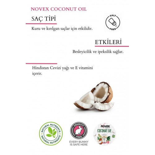 Novex Coconut Oil Kuru ve Hasar Görmüş Saçlar için Saç Kremi 300ml Novex Coconut Oil Kuru ve Hasar Görmüş Saçlar için Saç Kremi 300ml