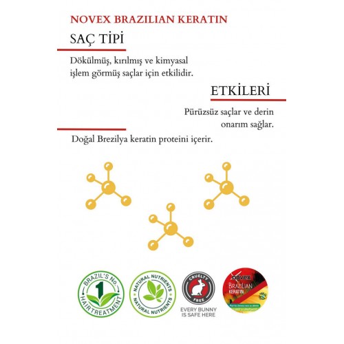 Novex Brezilya Keratin Yükleyici Saç Bakım Kremi 80g | Yıpranmış ve Cansız Saçlara Özel Bakım Novex Brezilya Keratin Yükleyici Saç Bakım Kremi 80g | Yıpranmış ve Cansız Saçlara Özel Bakım