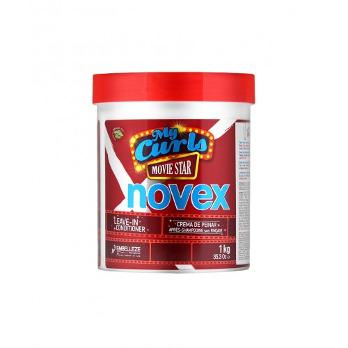 NOVEX MY CURLS MOVIE STAR Ekstra Parlaklık Veren Durulanmayan Saç Kremi 1kg | Kıvırcık ve Dalgalı Saçlara Özel Elektriklenmeyi Önleyici ve Şekillendirici Bakım
