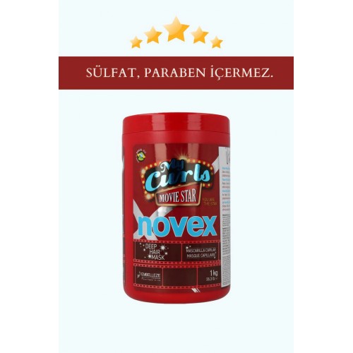 NOVEX MY CURLS MOVIE STAR Ekstra Parlaklık Veren Durulanmayan Saç Kremi 1kg | Kıvırcık ve Dalgalı Saçlara Özel Elektriklenmeyi Önleyici ve Şekillendirici Bakım NOVEX MY CURLS MOVIE STAR Ekstra Parlaklık Veren Durulanmayan Saç Kremi 1kg | Kıvırcık ve Dalgalı Saçlara Özel Elektriklenmeyi Önleyici ve Şekillendirici Bakım