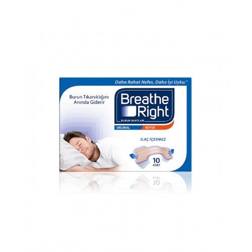 Breathe Right Burun Bandı Büyük Boy | Burun Tıkanıklığını Anında Gideren Bant