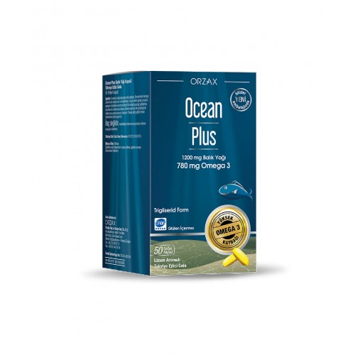 Ocean Plus 1200 mg Saf Balık Yağı 50 Kapsül | Kalp Sağlığını ve Beyin Fonksiyonlarını Desteklemeye Yardımcı Takviye Edici Gıda
