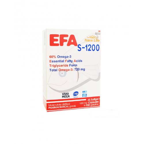 New Life Efa S-1200 Balık Yağı 45 Kapsül | Kalp, Beyin ve Eklem Sağlığı Destekleyici Takviye Edici Gıda
