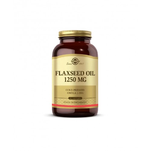 Solgar Flaxseed Oil 1250 mg 100 Softjel | Bitkisel Omega-3 Kaynağı Keten Tohumu Yağı