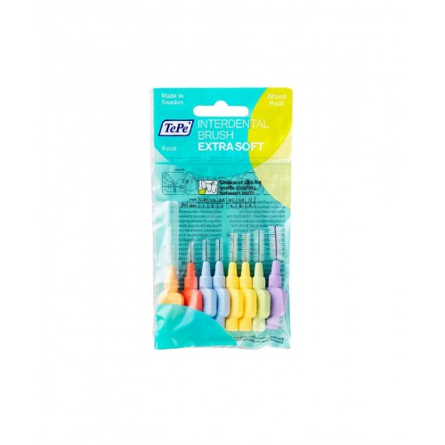 TePe Ekstra Soft Arayüz Fırçası Karma Paket 8'li | Hassas Diş Etlerine Özel Ekstra Soft Arayüz Fırçası