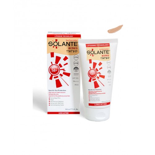 Solante Acnes Tinted Güneş Koruyucu 150 ml | Akneye Meyilli Ciltler İçin Renklı Güneş Koruyucu