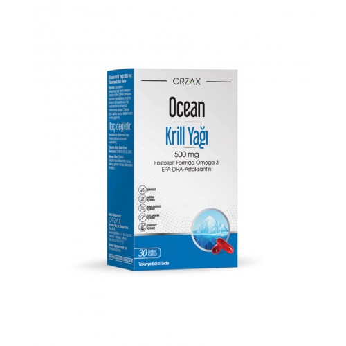Ocean Krill Oil 500 mg 30 Softjel Kapsül | Kalp Sağlığını Desteklemeye, Beyin Fonksiyonlarını İyileştirmeye ve Genel Yaşam Kalitesini Artırmaya Yardımcı Takviye Edici Gıda
