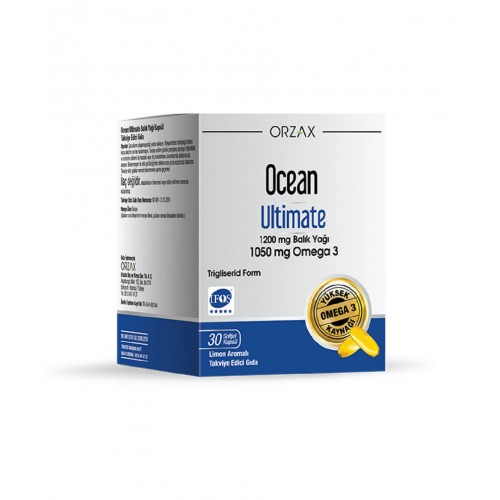 Ocean Ultimate Omega 3 30 Soft Jel | Kalp Sağlığını Desteklemek, Beyin Fonksiyonlarını Güçlendirmek ve İltihaplanmayı Azaltmak İçin Takviye