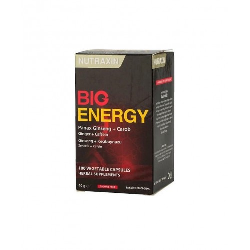 Nutraxin Big Energy 60 Tablet | Enerjinizi Yükseltirken Zihinsel ve Fiziksel Performansınızı Artıran Takviye Edici Gıda Nutraxin Big Energy 60 Tablet | Enerjinizi Yükseltirken Zihinsel ve Fiziksel Performansınızı Artıran Takviye Edici Gıda