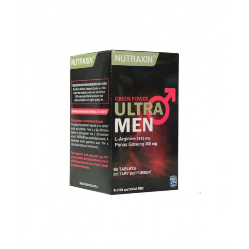 Nutraxin Ultra Men 60 Tablet | Erkeklerin Özel Beslenme İhtiyaçlarını Karşılamaya Yardımcı Takviye Edici Gıda