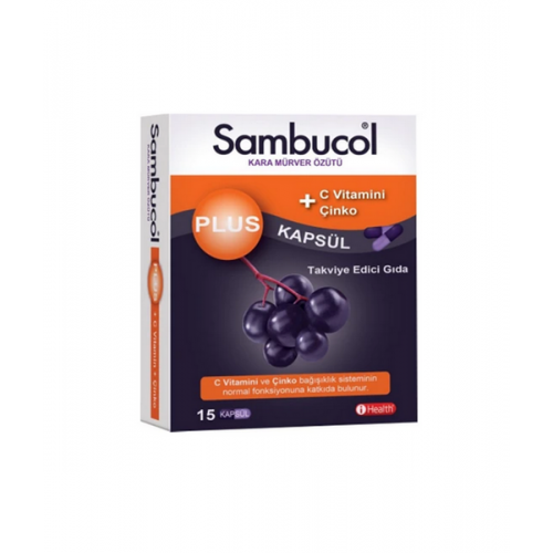 Sambucol Plus 15 Kapsül | C Vitamini ve Çinko İçeriğiyle Bağışıklık Sistemini Güçlendiren Takviye Edici Gıda Sambucol Plus 15 Kapsül | C Vitamini ve Çinko İçeriğiyle Bağışıklık Sistemini Güçlendiren Takviye Edici Gıda