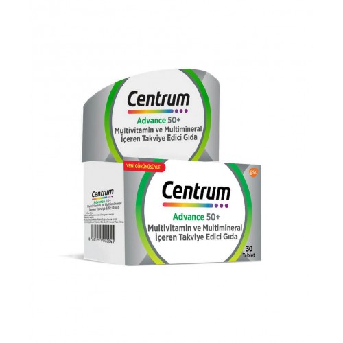 Centrum Advance 50  30 Tablet | 50 Yaş ve Üzeri Bireyler İçin Özel Olarak Formüle Edilmiş Multivitamin ve Mineral Takviyesi